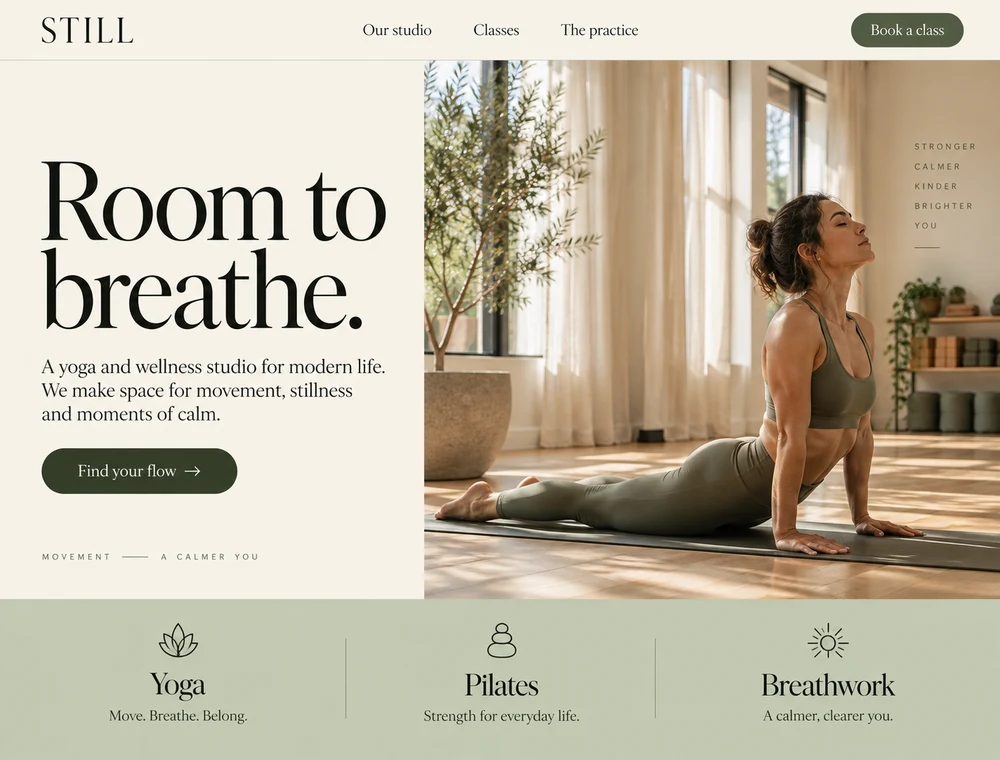 Wellness website concept